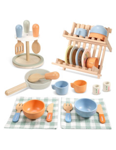 Juego de Utensilios de Cocina de Madera Pithfor 19x8.9x25.4cm