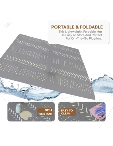 Alfombra de Juego para Bebés Master 182.88x121.92 cm Gris