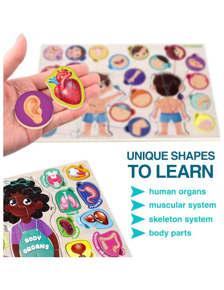 Rompecabezas de Madera QUOKKA Cuerpo Humano 18+ Meses