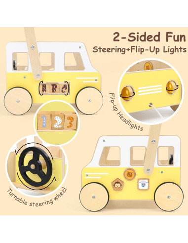 Andador de Bebé de Madera Pillowhale - Juguete de Actividad