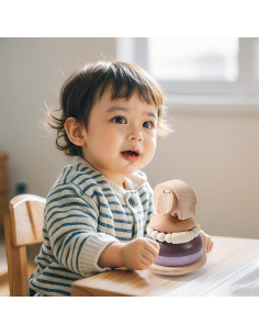 Juguete Apilable Elefante de Madera Macabaka para Bebés 12+ meses 2