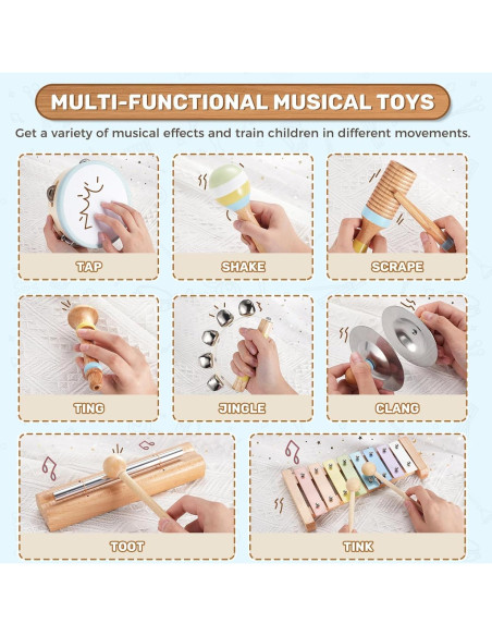 Conjunto de Instrumentos Musicales POGOLAB para Niños 1-3 Años