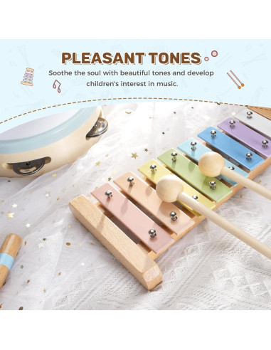 Conjunto de Instrumentos Musicales POGOLAB para Niños 1-3 Años