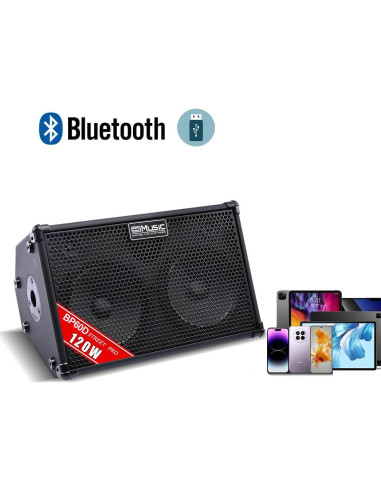 Amplificador Acústico Coolmusic BP60D 120W Bluetooth 7 Entradas