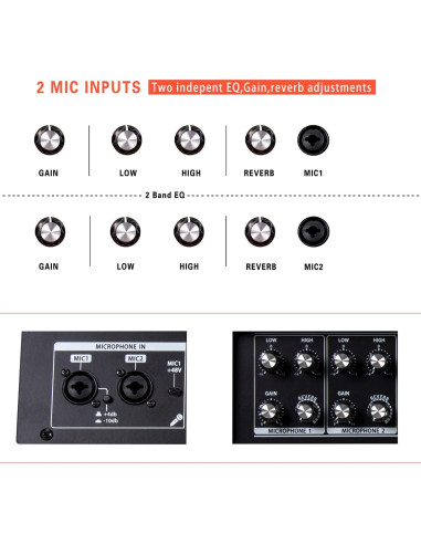 Amplificador Acústico Coolmusic BP60D 120W Bluetooth 7 Entradas