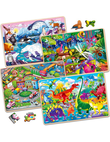 Puzzles de Madera Quokka 4 en 1 para Niños 3-10 Años