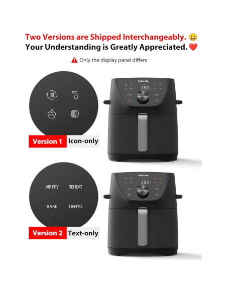 Freidora de Aire Toshiba 5.5QT Heat-Q, 8 Menús, 1500W