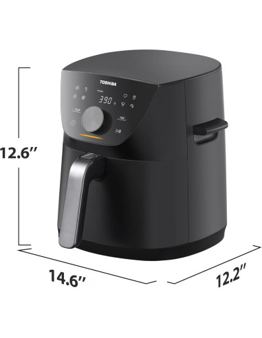 Freidora de Aire Toshiba 5.5QT Heat-Q, 8 Menús, 1500W