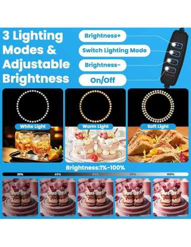 Caja de Luz Fotográfica Heimekite 40x40 cm 120 LED 6 Fondos