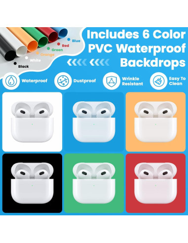 Caja de Luz Fotográfica Heimekite 40x40 cm 120 LED 6 Fondos