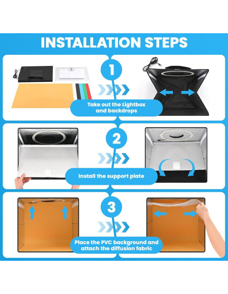 Caja de Luz Fotográfica Heimekite 40x40 cm 120 LED 6 Fondos