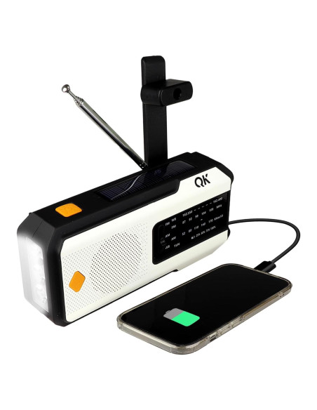 Radio de Emergencia 4-en-1 NOAA Guardian QKLCFR - Linterna y Cargador