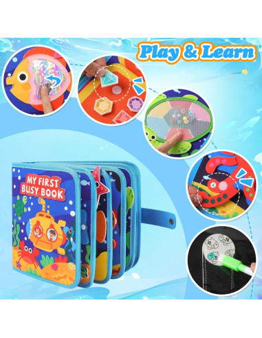 Busy Book Montessori HYSZXUS 20 en 1 para Niños 3-12 Años