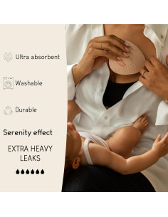 Almohadillas de Lactancia Reutilizables Curve Cache Coeur - 2 Pares Ultra-Absorbentes 2