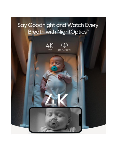 Cámara de Monitoreo para Bebés eufy E21 4K UHD Panorámica