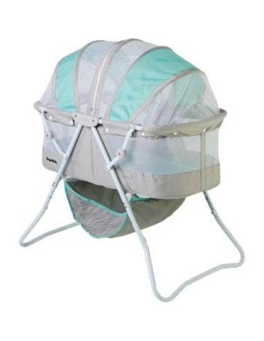 Cuna Portátil Dream On Me Karley Azul y Gris, Ligera y Ajustable