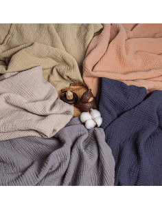 Manta de Muselina Lulumoon 119x119 cm Algodón Marfil 2