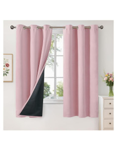 Cortinas Blackout YoungsTex Rosa Bebé 2 Paneles 42x63 cm