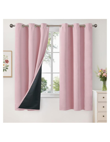 Cortinas Blackout YoungsTex Rosa Bebé 2 Paneles 42x63 cm