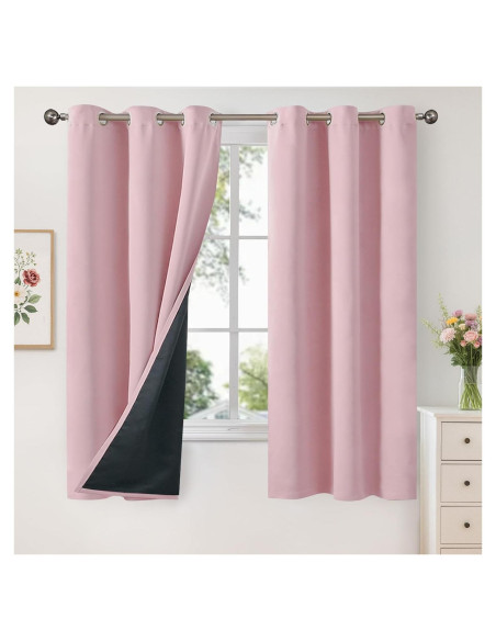 Cortinas Blackout YoungsTex Rosa Bebé 2 Paneles 42x63 cm