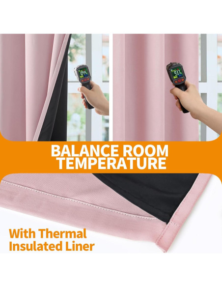 Cortinas Blackout YoungsTex Rosa Bebé 2 Paneles 42x63 cm