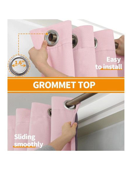 Cortinas Blackout YoungsTex Rosa Bebé 2 Paneles 42x63 cm