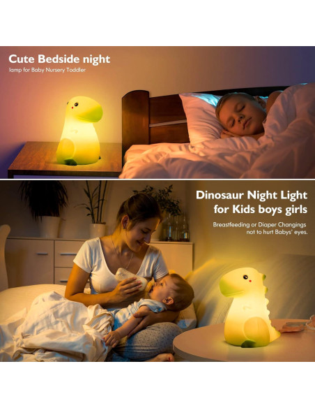 Luz Nocturna LED Dinosaurio SANKEDOU Recargable 7 Colores Luz Nocturna LED Dinosaurio SANKEDOU Recargable 7 Colores