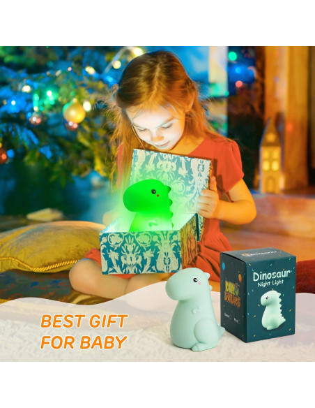 Luz Nocturna LED Dinosaurio SANKEDOU Recargable 7 Colores Luz Nocturna LED Dinosaurio SANKEDOU Recargable 7 Colores