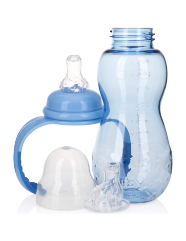 Botella Nuby Crece Conmigo 295 ml Azul Sin Derrames