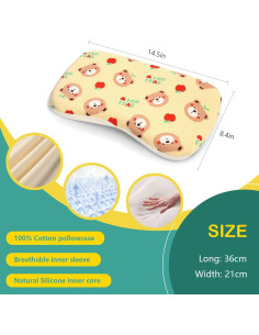 Almohada Suave para Niños Caudeer Oso Acurrucador 36.8x21.3cm 2