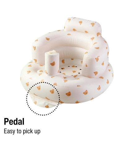 Asiento Inflable para Bebés PandaEar con Bomba - 3 Meses+