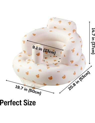Asiento Inflable para Bebés PandaEar con Bomba - 3 Meses+