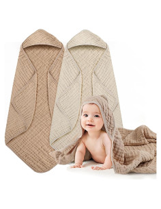 Toallas de baño con capucha HUITAO para bebés - 2 unidades 81.3 cm