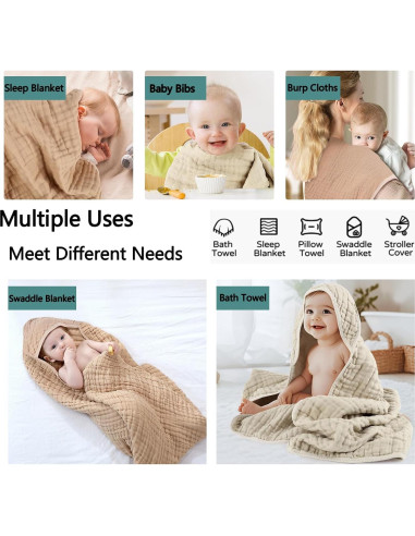 Toallas de baño con capucha HUITAO para bebés - 2 unidades 81.3 cm