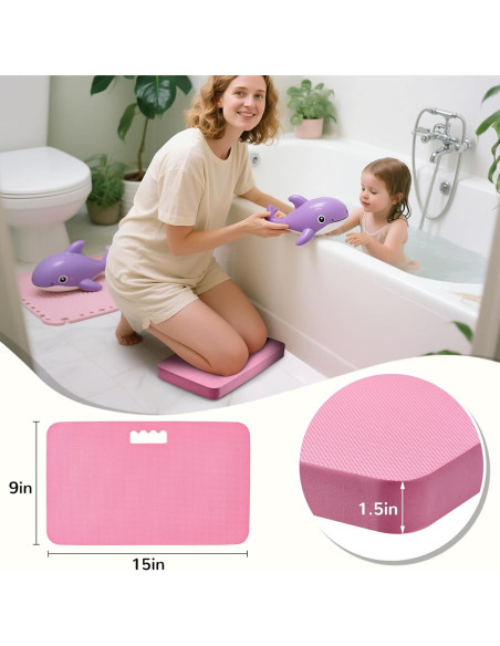 Almohadilla para Baño de Bebé LAUJIA Rosa Acolchada 3.81 cm Almohadilla para Baño de Bebé LAUJIA Rosa Acolchada 3.81 cm