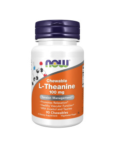 Suplemento L-Teanina 100 mg NOW Foods con Inositol y Taurina