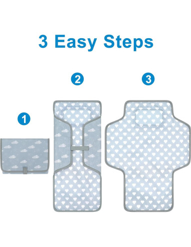 Almohadilla Portátil para Cambiar Pañales Accmor Nube Gris