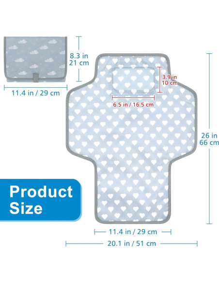 Almohadilla Portátil para Cambiar Pañales Accmor Nube Gris