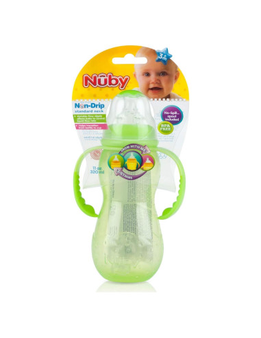 Biberón Nuby Non-Goteo 3 Etapas 320 ml Rosa