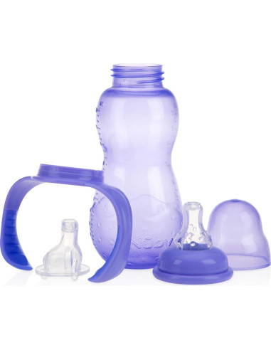Biberón Nuby Non-Goteo 3 Etapas 320 ml Rosa