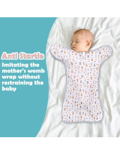 Paquete de 2 Sacos de Dormir Swaddle JULYFIRE 100% Algodón 0-3 Meses 2