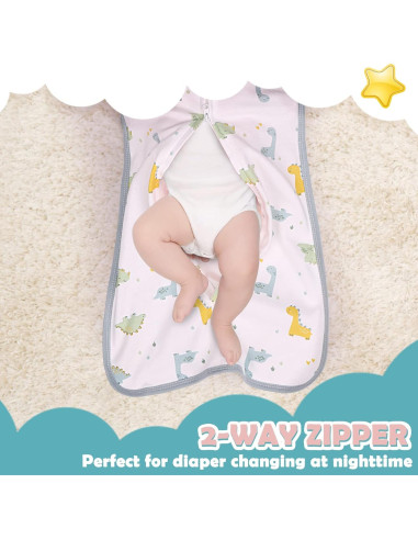 Paquete de 2 Sacos de Dormir Swaddle JULYFIRE 100% Algodón 0-3 Meses