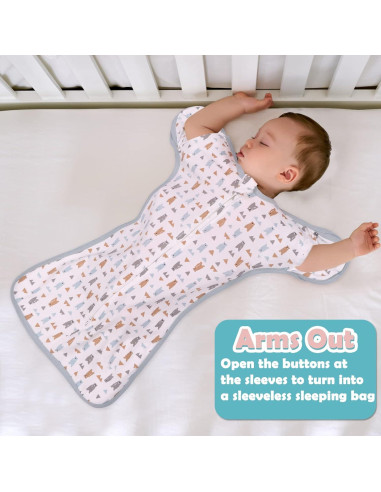 Paquete de 2 Sacos de Dormir Swaddle JULYFIRE 100% Algodón 0-3 Meses