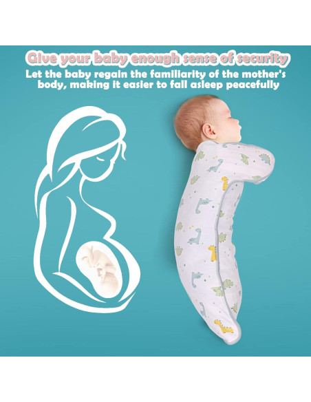 Paquete de 2 Sacos de Dormir Swaddle JULYFIRE 100% Algodón 0-3 Meses