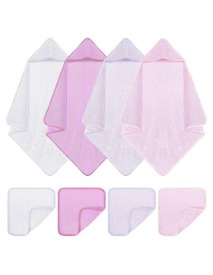 Juego de Toallas de Baño con Capucha CroBlissful 8 Pcs Algodón