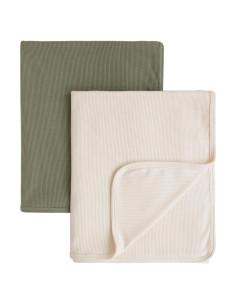 Manta de Bebé Konssy 2 Piezas Suaves 84x107 cm Beige Salvia
