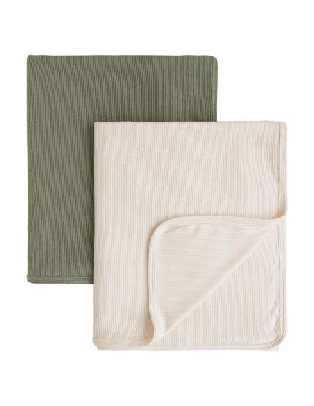 Manta de Bebé Konssy 2 Piezas Suaves 84x107 cm Beige Salvia
