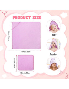 Juego de Toallas de Baño con Capucha CroBlissful 8 Pcs Algodón 2