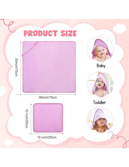 Juego de Toallas de Baño con Capucha CroBlissful 8 Pcs Algodón