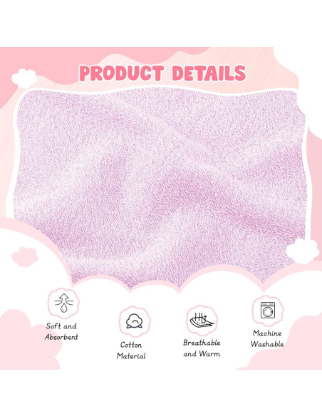 Juego de Toallas de Baño con Capucha CroBlissful 8 Pcs Algodón